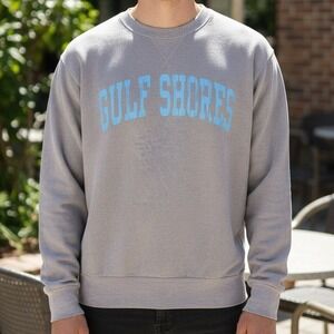 PEL Athletic Gulf Shores Sweatshirt Pullover Light Gray Blue Women's M